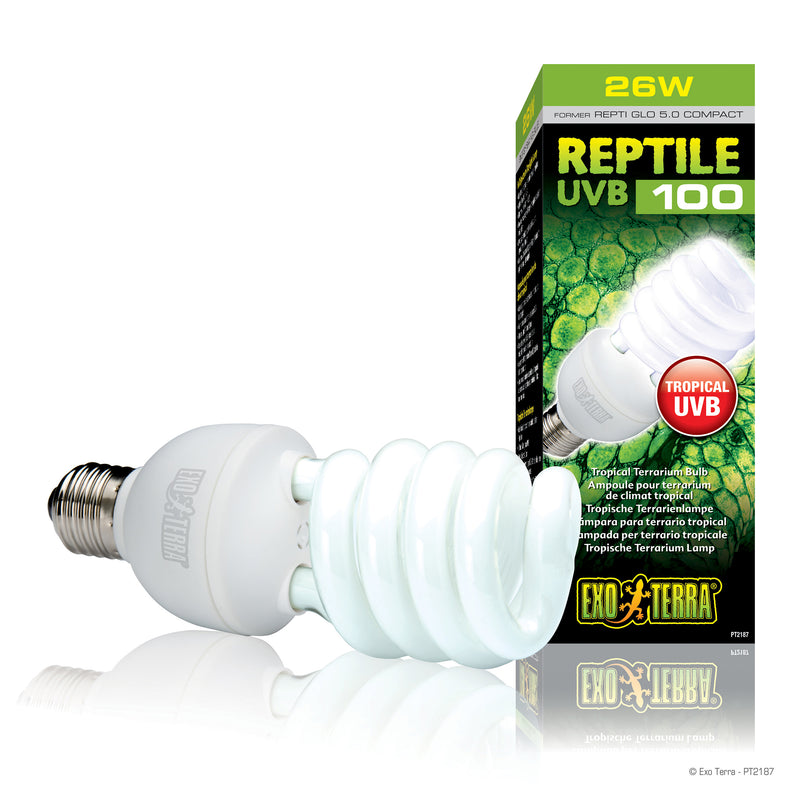 Exo Terra Reptile UVB100 - 26 W - Optimal levels of UVB