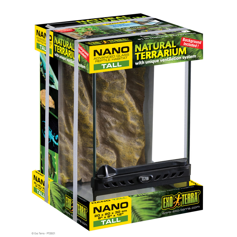 Exo Terra Nano Tall Terrarium - 20 x 20 x 30 cm (8" x 8" x 12")  PT2601