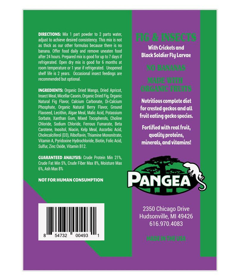 Pangea Gecko Diet with Insects 64 oz. ~ Fig & Insects ~ Nutritious Complete Diet