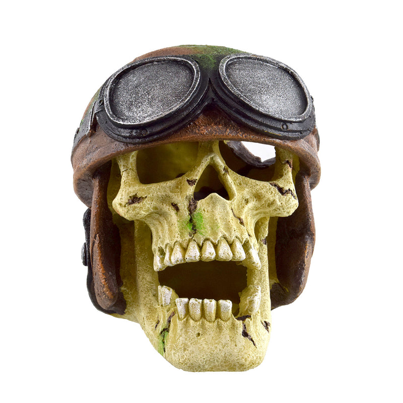 Pilot Skull Aquarium Ornament