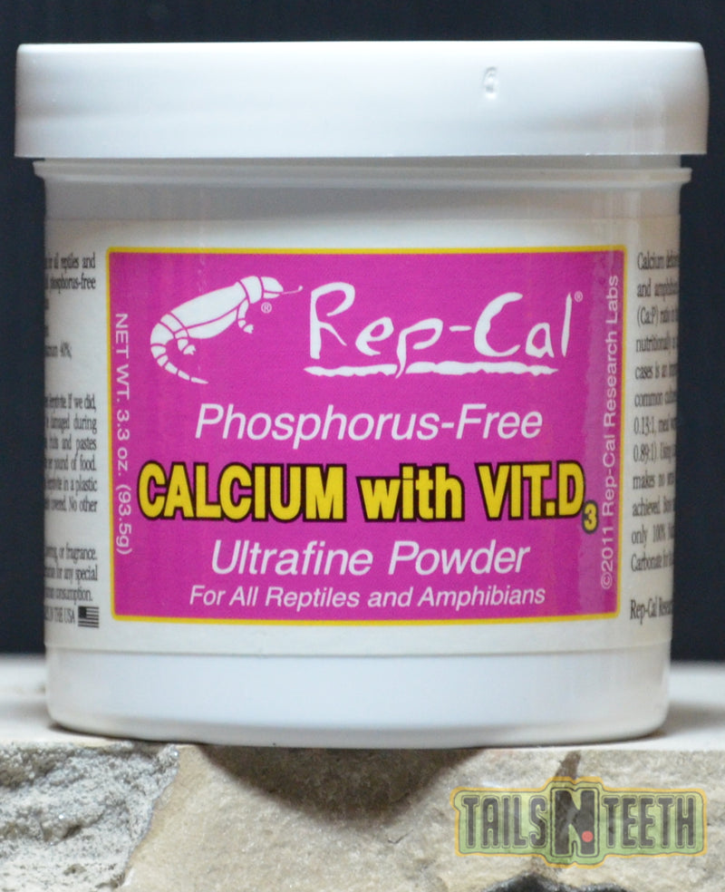 Rep-Cal Calcium with Vitamin D3 Ultra Fine Powder 93.5g - Phosphorus-Free