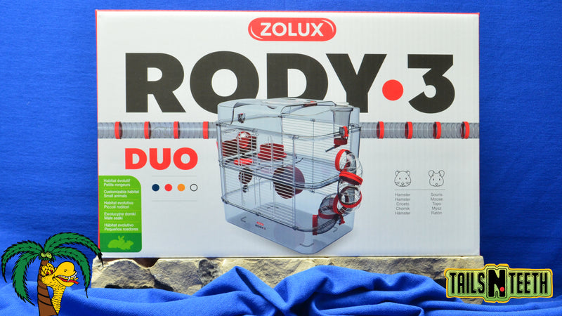 Zolux RODY-3 DUO Cage for Hamsters Gerbils Mice - RED - InterConnecting Cages