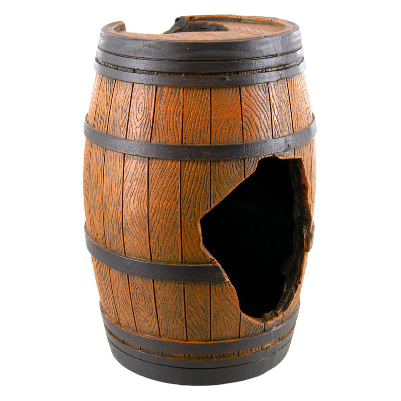 Rum Barrel with Hole Aquarium Ornament