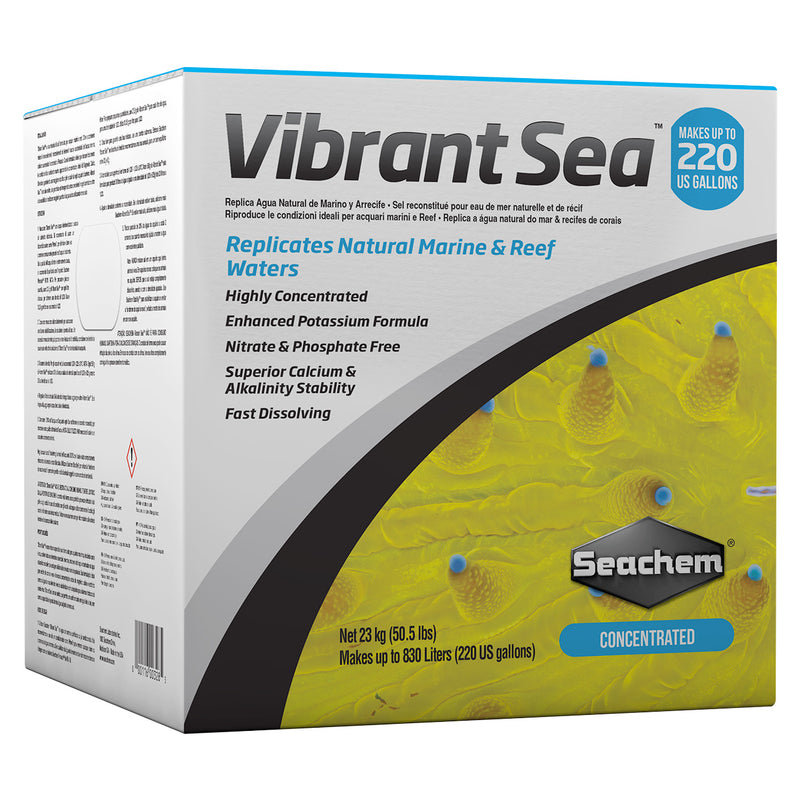 Seachem Vibrant Sea Concentrated Sea Salt - 23kg - Makes up to 220 US Gallons