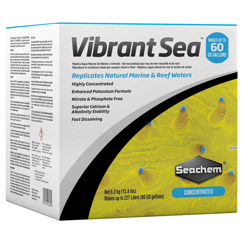 Seachem Vibrant Sea Concentrated Sea Salt - 6.2kg - Makes up to 60 US Gallons