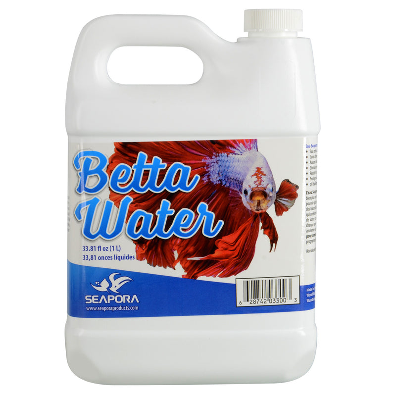 Seapora Betta Water - 1L - Pre-Conditioned Water - Chlorine Free - No Heavy Metals