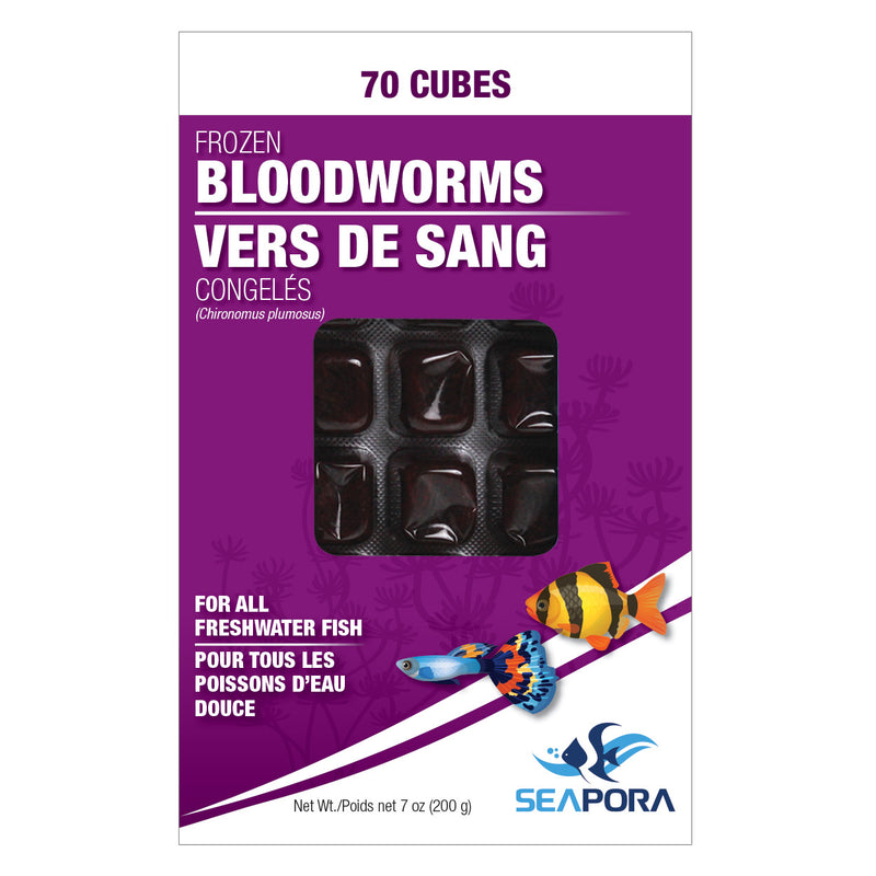Seapora Frozen Bloodworms - 70 Cubes - 200 g