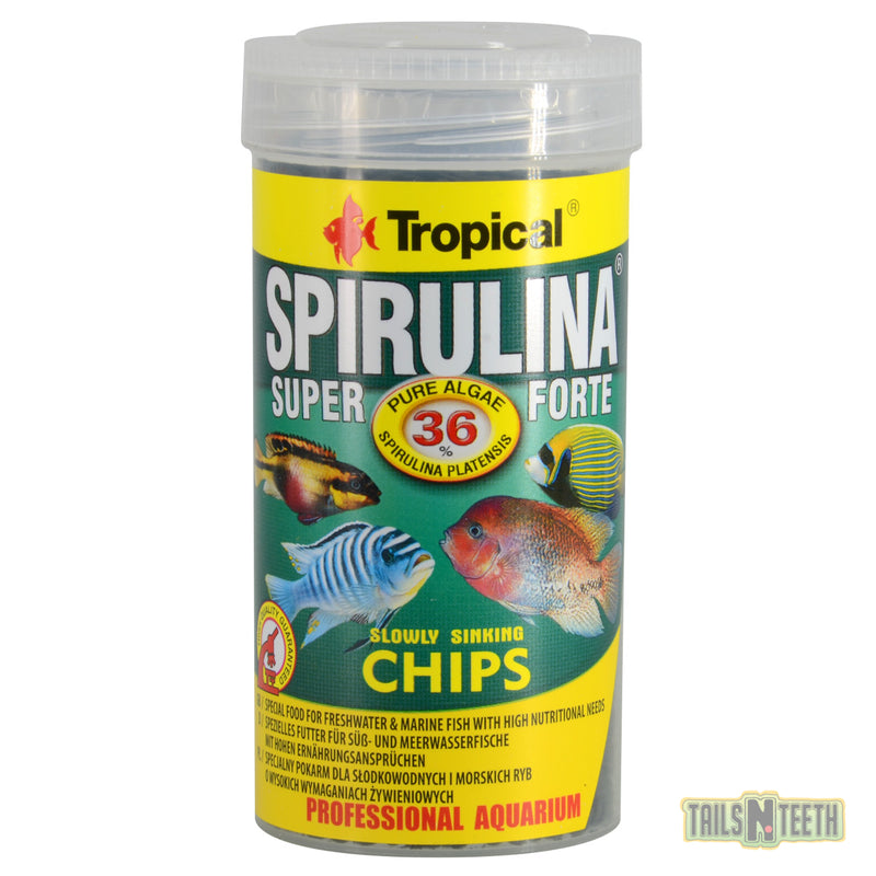 Tropical Super Spirulina Slow Sinking Chips 130g - 36% Spirulina Platensis Algae