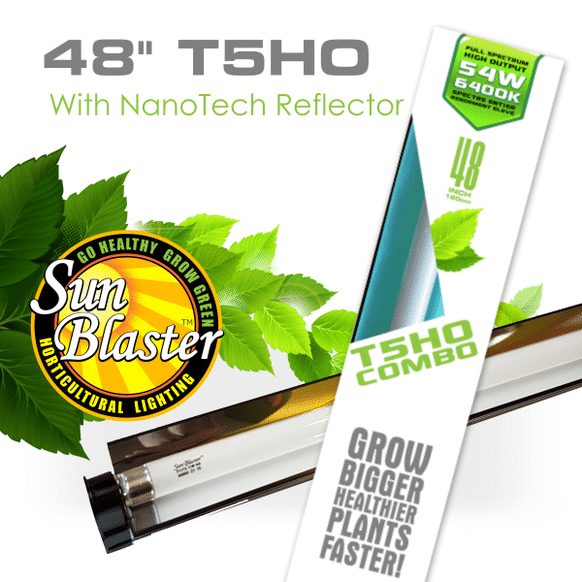 Sunblaster 4' T5 HO 54W 6400K w/ Nanotech T5 Reflector Combo