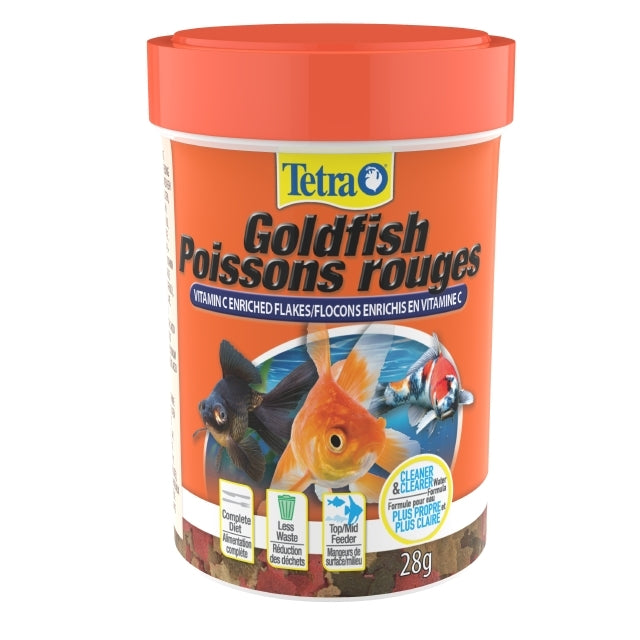 Tetra Goldfish Flakes - 28g (1 oz.)- Clean & Clear Water Formula