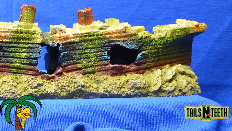 Mickcara Aquarium Fish Tank Polyresin Titanic Boat Ship Wreck Ornament