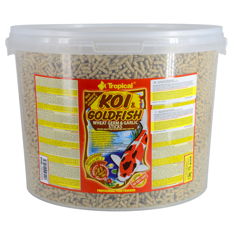 Tropical Koi & Goldfish Wheat Germ & Garlic Sticks - 1.3 kg ~ Basic Food for Pond Fish