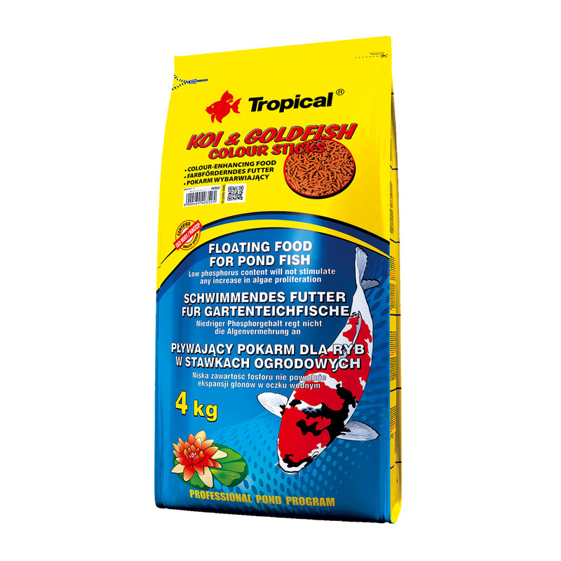 Tropical Koi & Goldfish Colour Sticks - 4 kg ~ Basic Food for Pond Fish