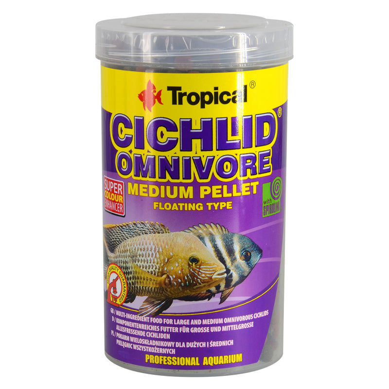 Tropical Cichlid Omnivore Floating Pellet - Medium Pellet -180g - Super Colour Enhancer