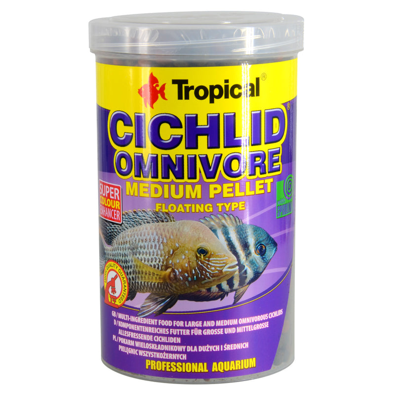 Tropical Cichlid Omnivore Floating Pellet - Medium Pellet - 360g - Super Colour Enhancer