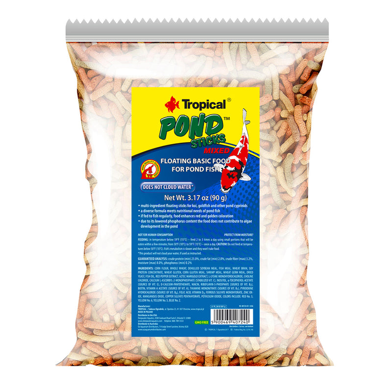 Tropical Koi & Goldfish Mixed Basic Sticks 90g - Floating Basic Food