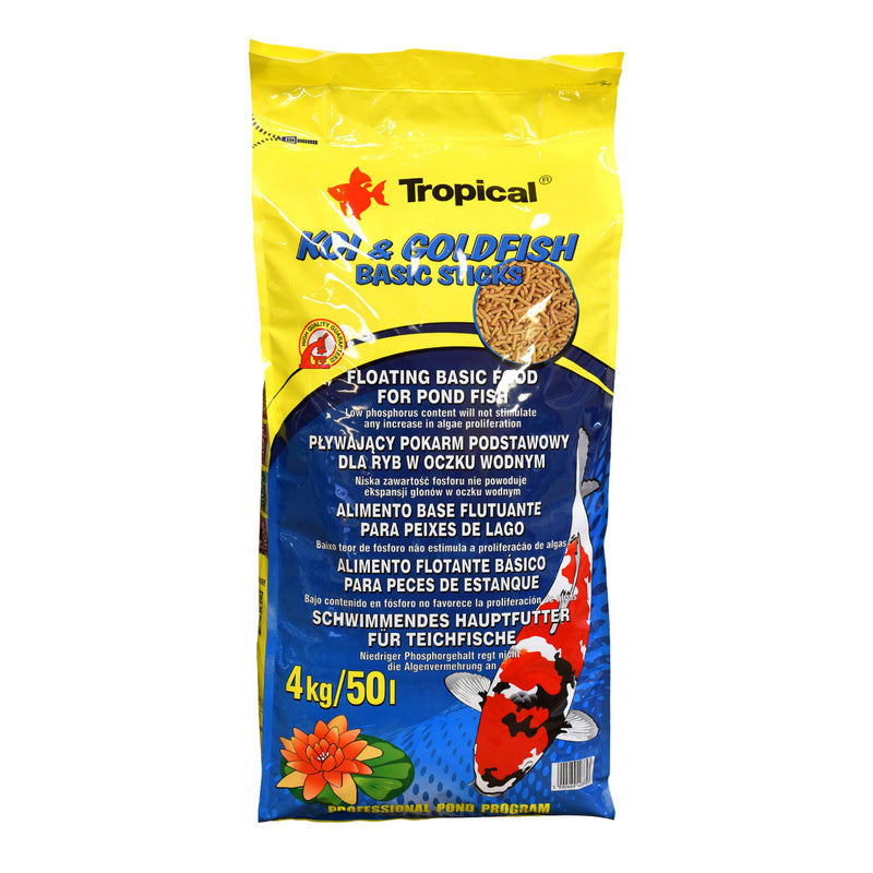 Tropical Koi & Goldfish Basic Sticks 4kg ~ Basic Food for Pond Fish