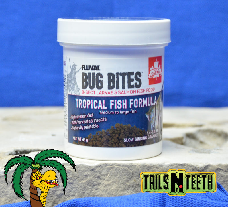 Fluval Bug Bites Tropical Fish Formula M-L 45g - 1.4-2.0mm Sinking Granules