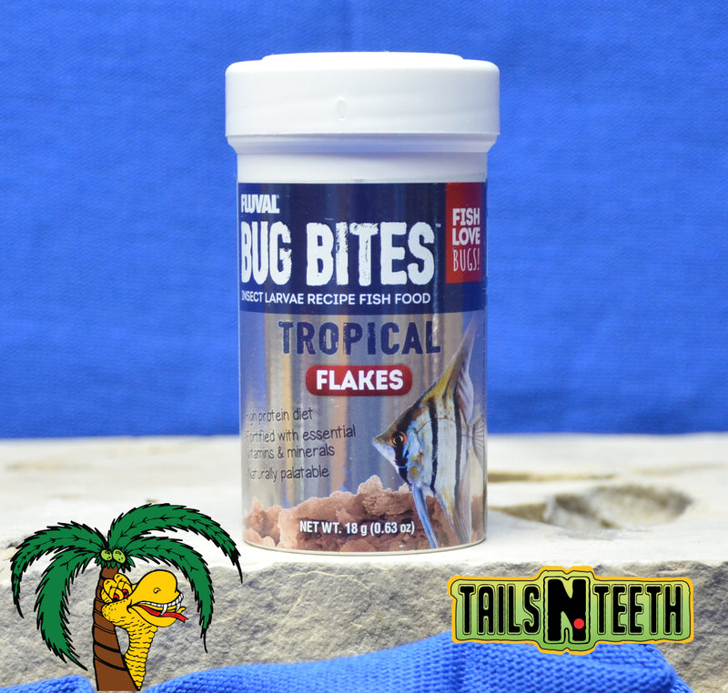 Fluval Bug Bites Tropical Flakes 18g ~ Insect Larvae High Protein Diet