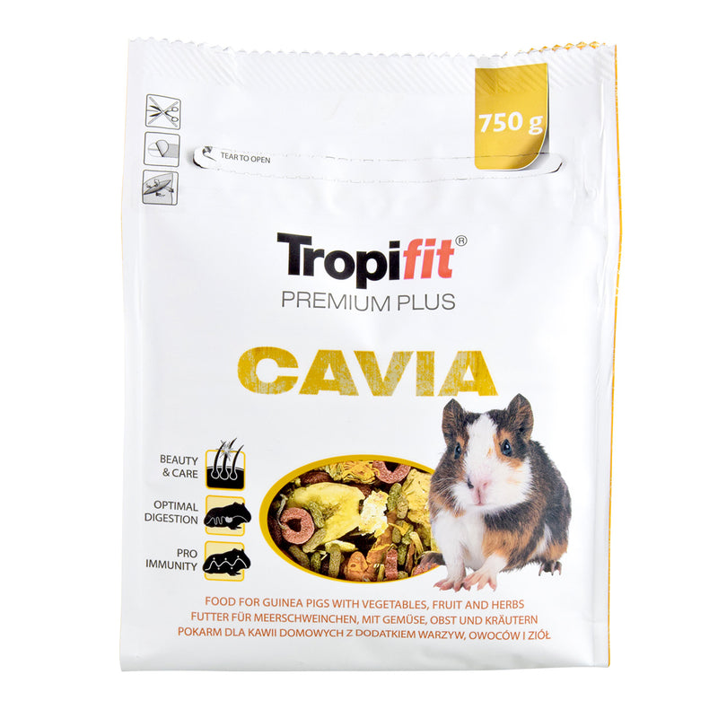 TropiFit Premium Plus CAVIA 750g ~ Premium Guinea Pig Food ~ Veggie/Fruit/Herbs