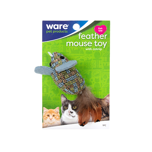 WARE FEATHER MOUSE CAT TOY