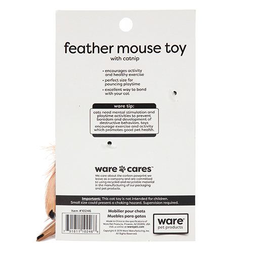 WARE FEATHER MOUSE CAT TOY