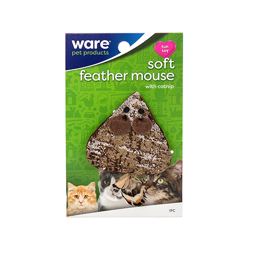 WARE SOFT FEATHER MOUSE CAT TOY