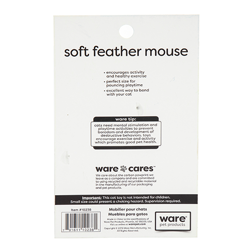 WARE SOFT FEATHER MOUSE CAT TOY