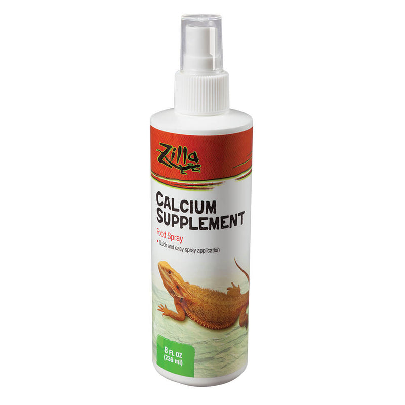 Zilla Calcium Supplement Food Spray - 237g (8oz) - Quick & Easy Spray Application