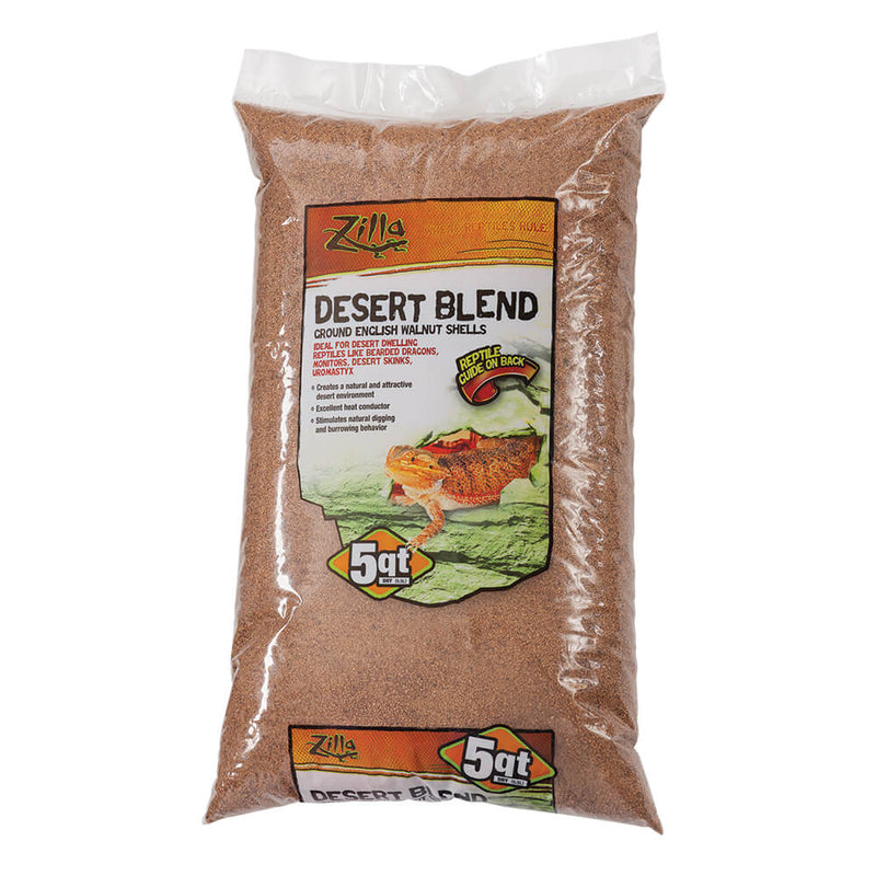 Zilla Desert Blend Ground English Walnut Shells - 5 qt/5.5L Bag - Excellent Heat Conductor