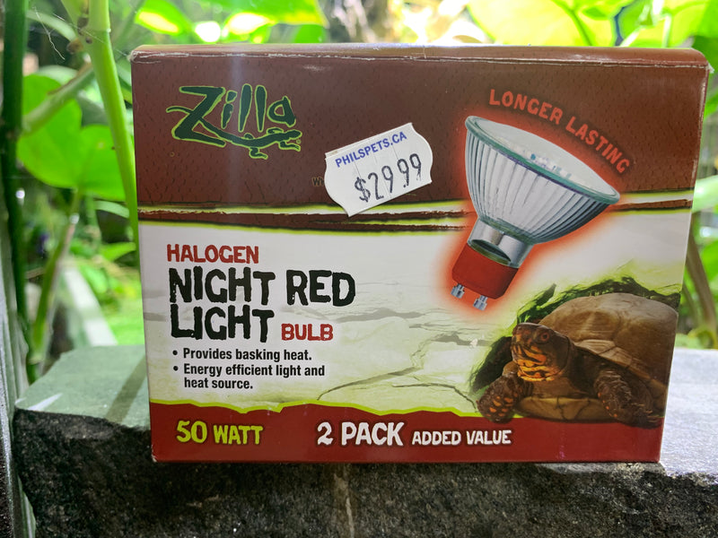 Zilla Halogen Night Red Light Bulb - 50 Watt - 2 Pack