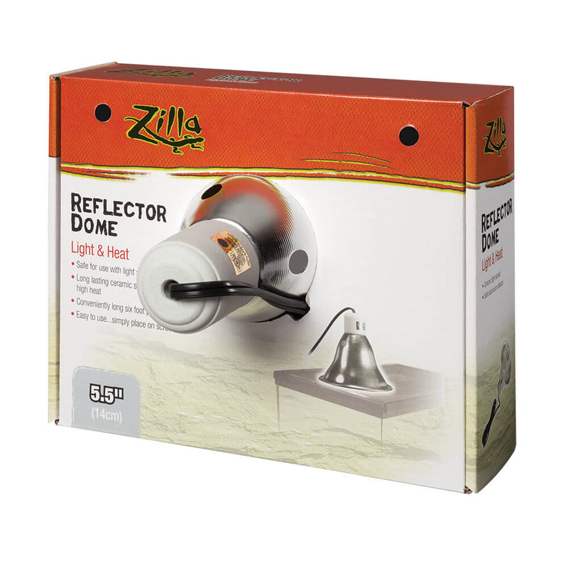 Zilla Reflector Dome - Light & Heat - Silver 5.5" (14cm) - Fits up to 60 Watt Bulbs