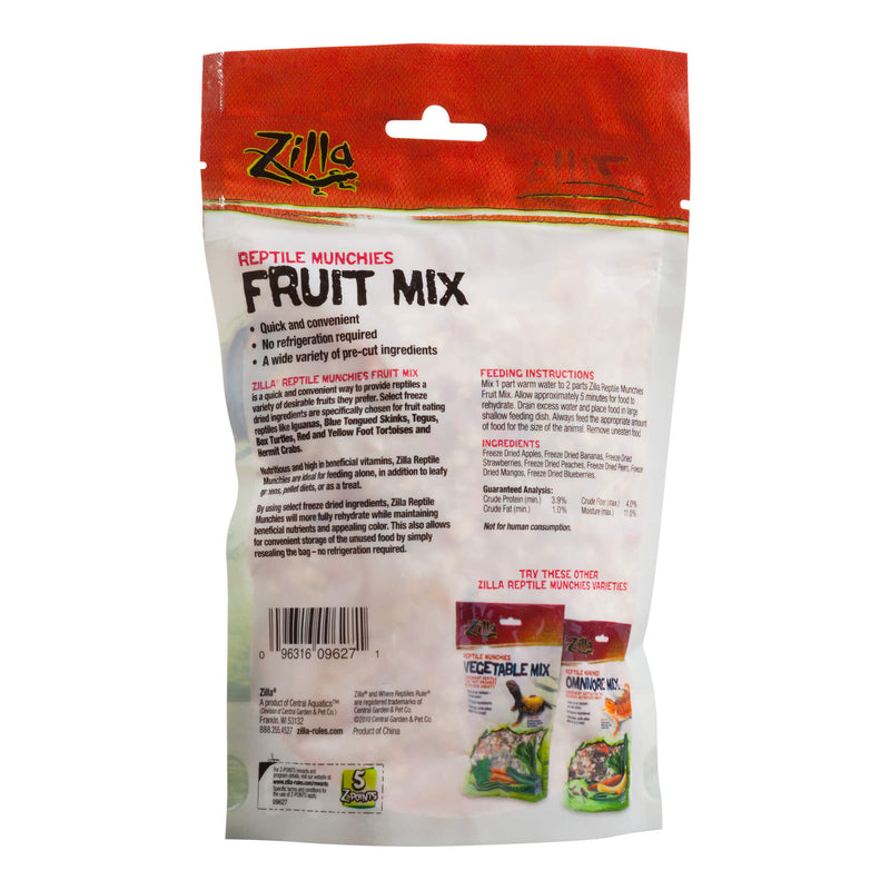 Zilla Reptile Munchies - Fruit Mix - 70g (2.5oz) - Natural Ingredients