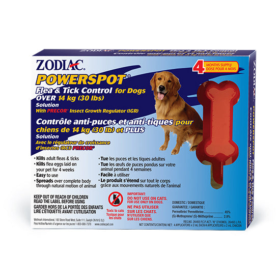 Zodiac POWERSPOT Flea & Tick Control for Dogs OVER 14KG