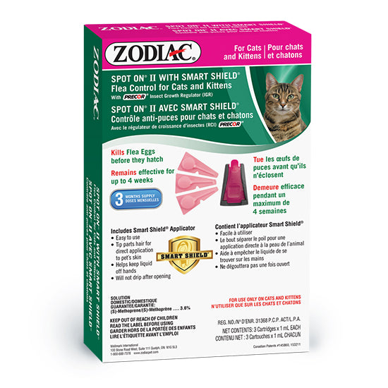 Zodiac SPOT ON II with Smart Shield Flea Control for Cats & Kittens