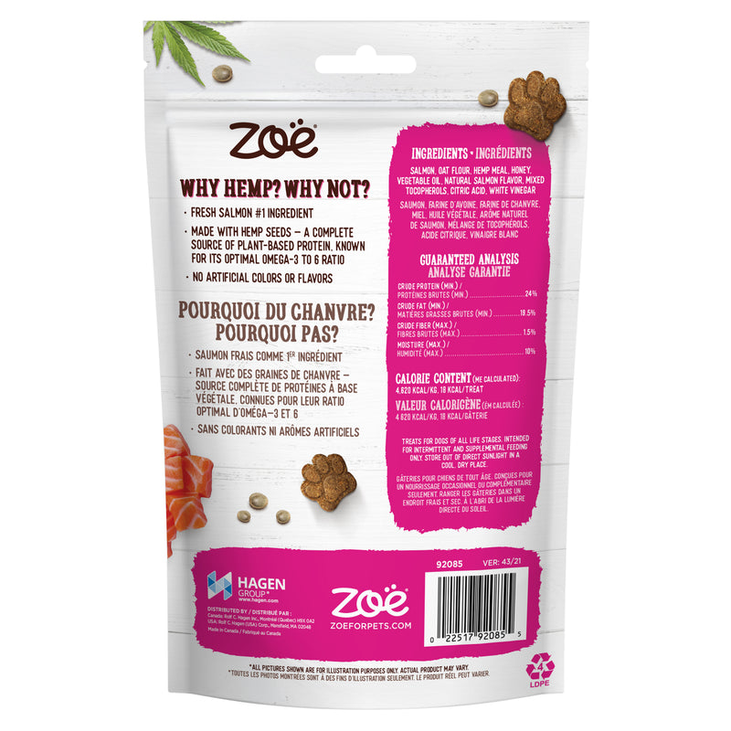 Zoe Hemp Treats - Salmon - 150g (5.3 oz) - Made in Canada