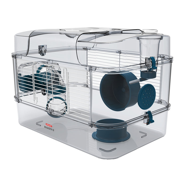 Zolux RODY-3 SOLO Cage for Hamsters Gerbils Mice - BLUE - InterConnecting Cages