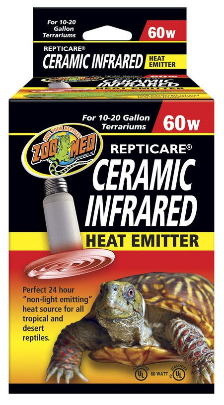 Zoo Med ReptiCare Ceramic Infrared Heat Emitter 60w - Non-Light Heating Source CE-60