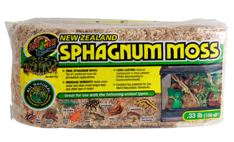 Zoo Med New Zealand Sphagnum Moss Reptile Bedding - 150g - All Natural