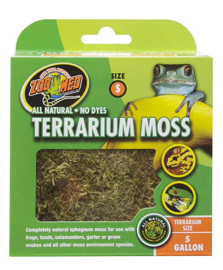 Zoo Med Terrarium Moss Reptile Bedding - Small 5 Gallon - All Natural - No Dyes