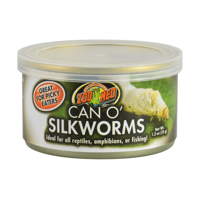 Zoo Med Can O' Silkworms - 1.2 oz - Ideal for Reptiles, Birds or Mammals