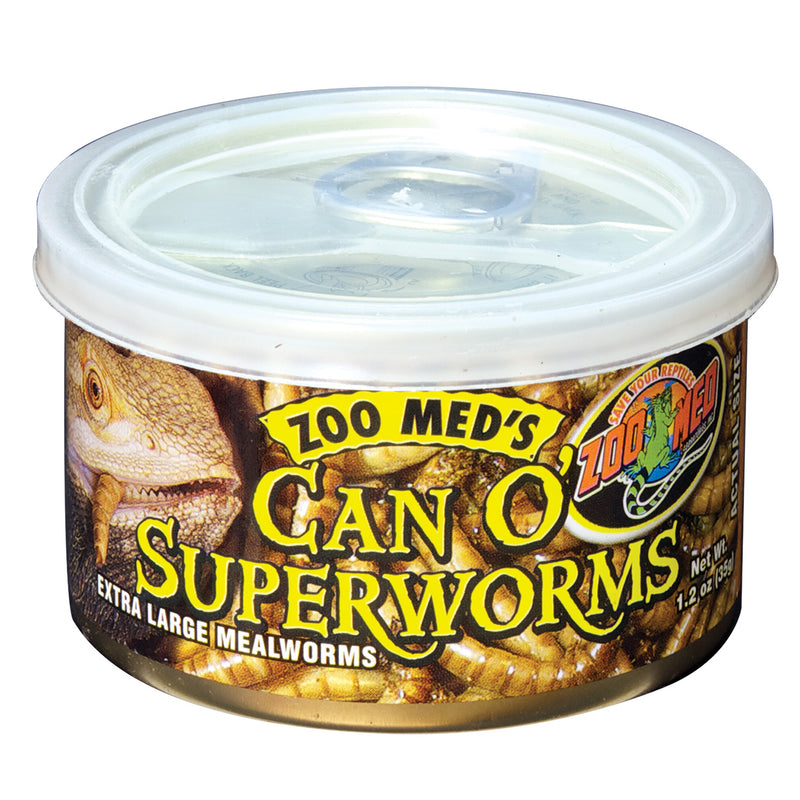 Zoo Med Can O' Superworms - 1.2 oz- For Medium to Large Reptiles & Amphibians