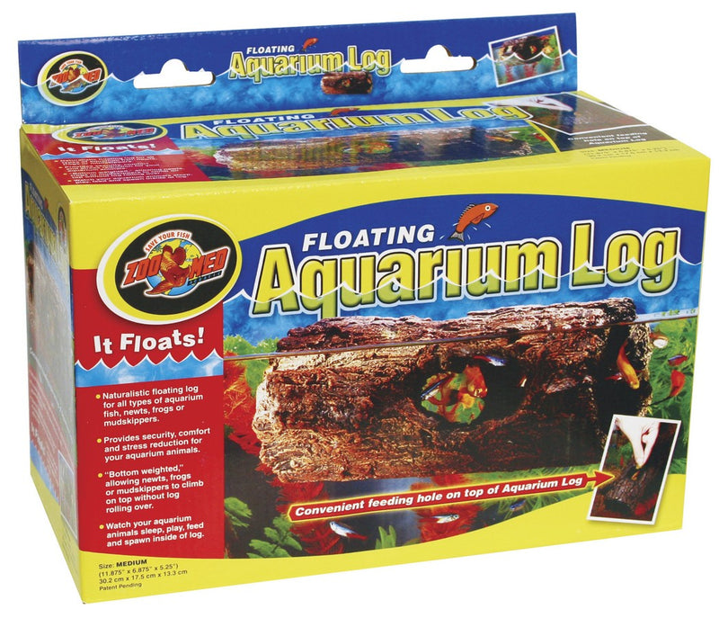 Zoo Med Floating Aquarium Log - Medium 8.9" x 4.7" x 4.25" - Provides Security