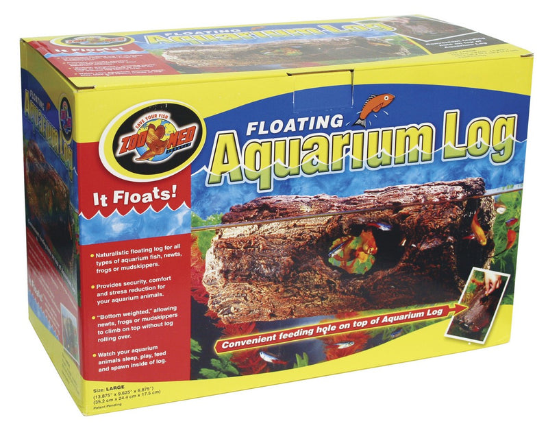 Zoo Med Floating Aquarium Log - Large 13.8"x9.6"x6.8" - Provides Security