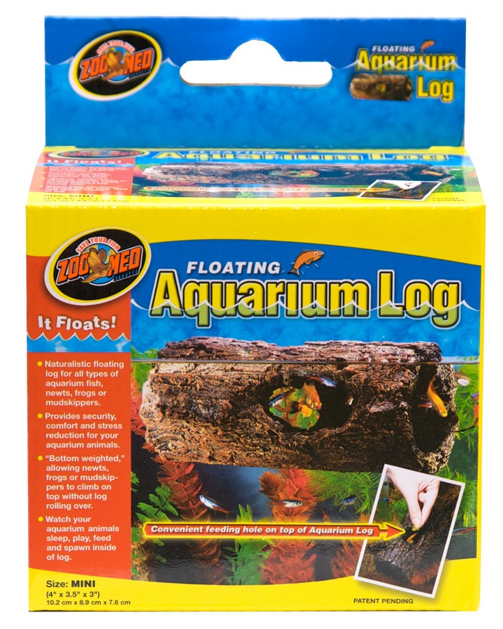 Zoo Med Floating Aquarium Log - Mini 4"x3.5"x3" - Provides Security