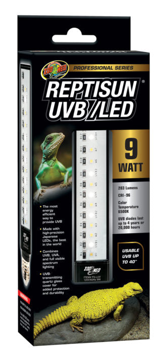 Zoo Med ReptiSun UVB/LED - 9w - The Most Energy Efficient Way to Provide UVB