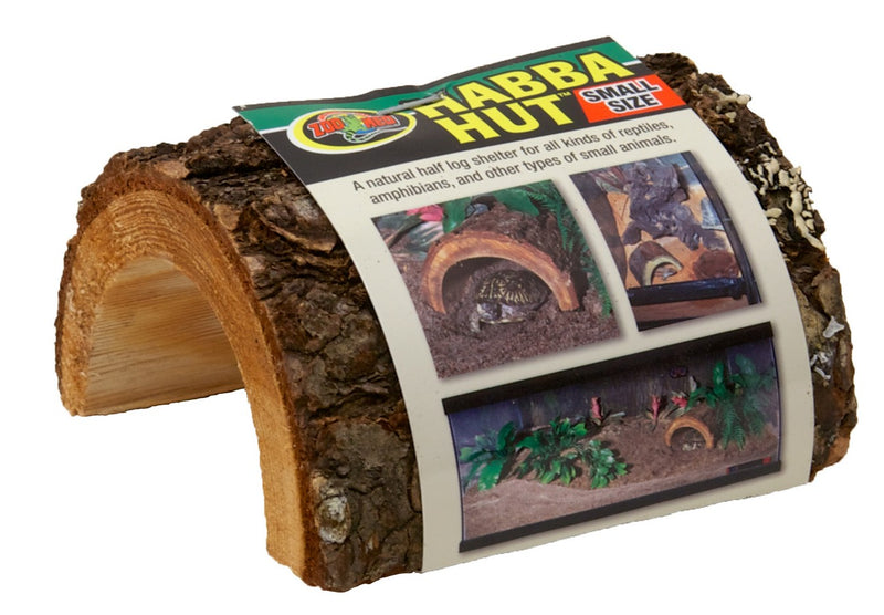 Zoo Med Habba Hut - Small - Natural Wood Half-Log Shelter