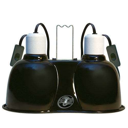 Zoo Med Mini Combo Deep Dome Dual Lamp Fixture - For UVB, 24hr Heat & Daylight Lamps