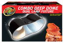 Zoo Med Combo Deep Dome Dual Lamp Fixture - For Lamps Up To 160w (Each Socket)