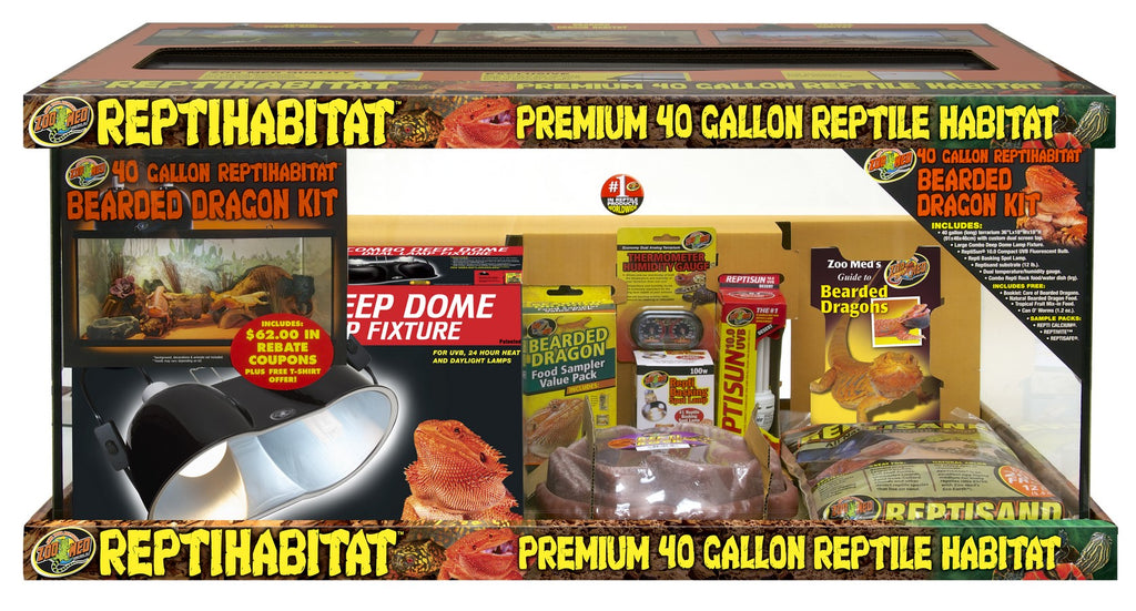 Zoo Med 40 Gallon ReptiHabitat Bearded Dragon Tank Kit Complete Kit Does Not Ship